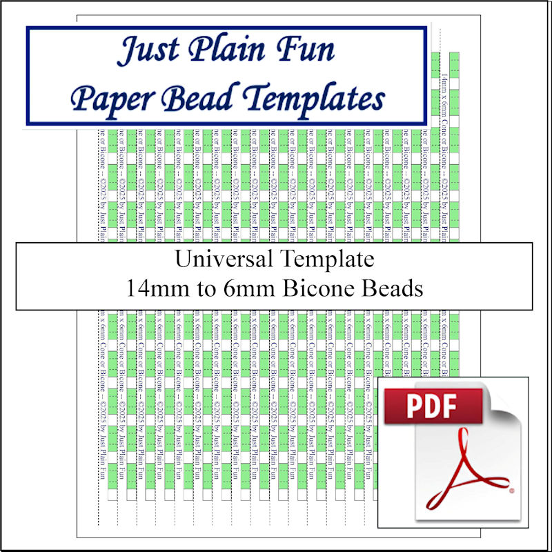 Paper Bead Cutting Guide Templates, 14mm to 6mm Strips Templates 14mm to 6mm Strips
