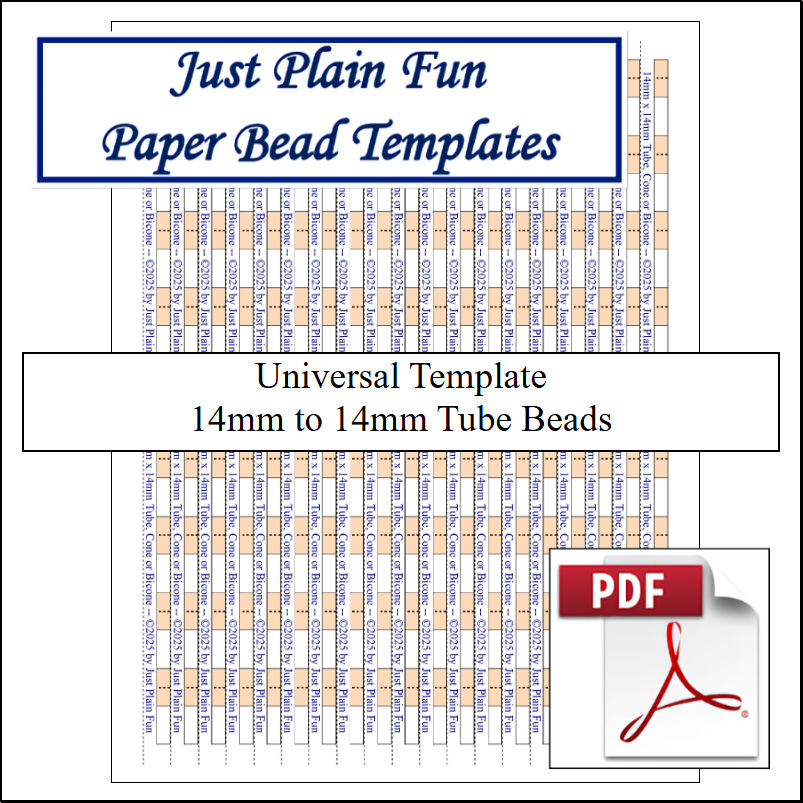 Paper Bead Cutting Guide Templates, 14mm to 14mm Strips Templates 14mm to 14mm Strips