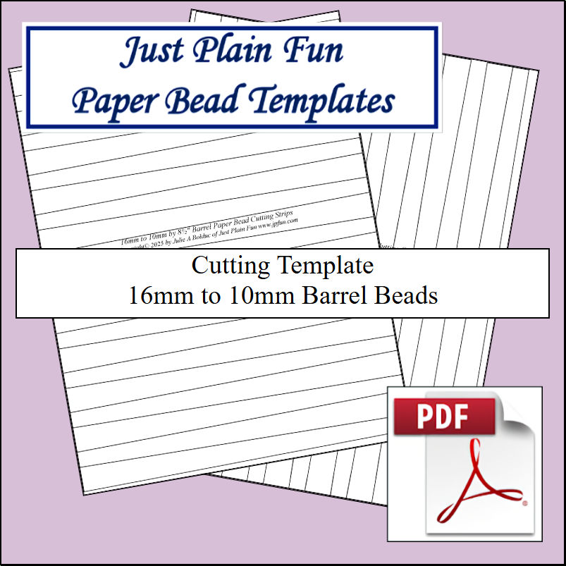 Paper Bead Cutting Templates, 16mm to 10mm Strips Templates 16mm to 10mm Strips