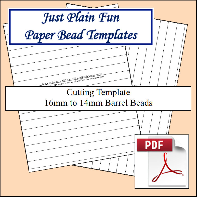 Paper Bead Cutting Templates, 16mm to 14mm Strips Templates 16mm to 14mm Strips