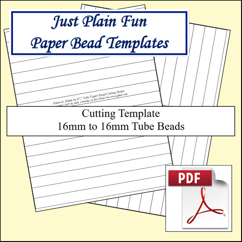 Paper Bead Cutting Templates, 16mm to 16mm Strips Templates 16mm to 16mm Strips