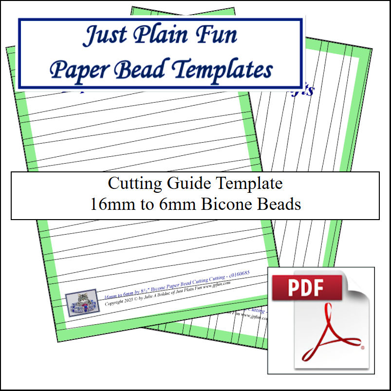 Paper Bead Cutting Guide Templates, 16mm to 6mm Strips Templates 16mm to 6mm Strips