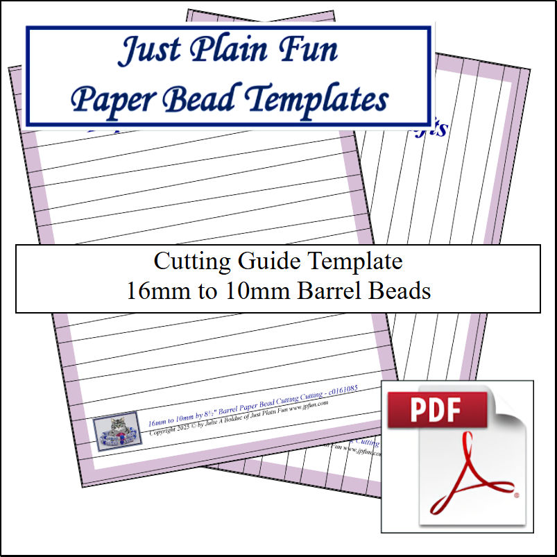 Paper Bead Cutting Guide Templates, 16mm to 10mm Strips Templates 16mm to 10mm Strips