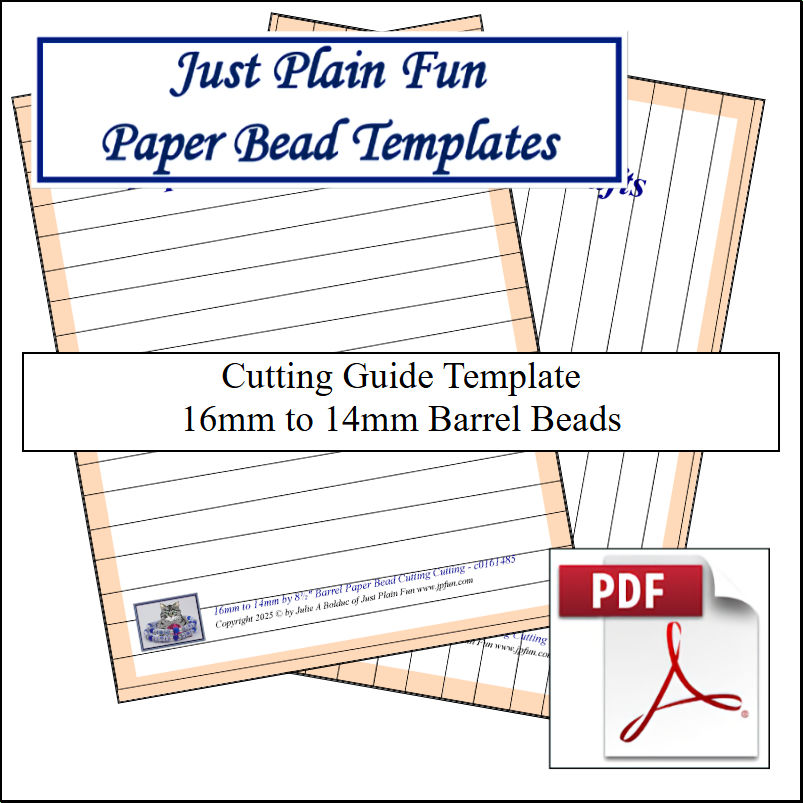Paper Bead Cutting Guide Templates, 16mm to 14mm Strips Templates 16mm to 14mm Strips