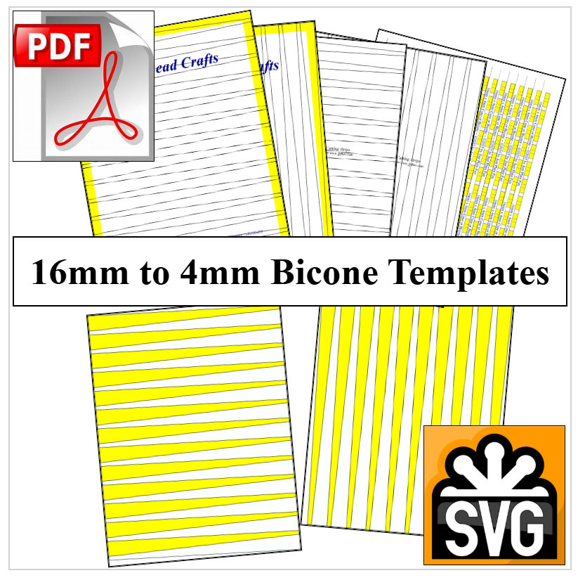 16mm x 4mm Paper Bead Templates