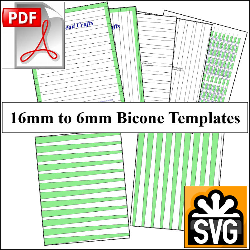 16mm x 6mm Paper Bead Templates