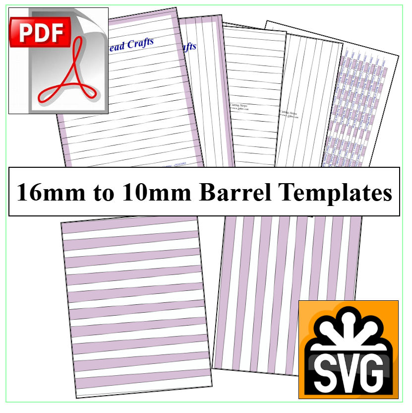 16mm x 10mm Paper Bead Templates