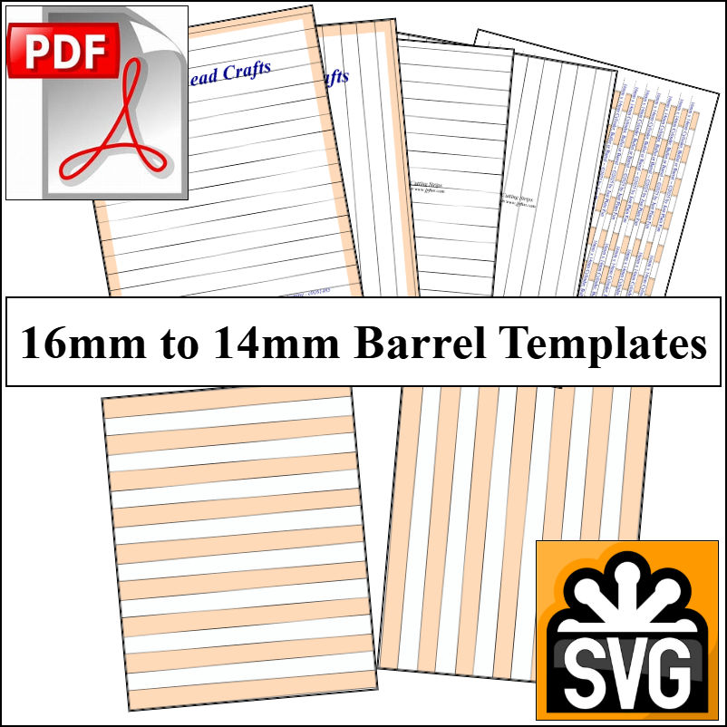 16mm x 14mm Paper Bead Templates