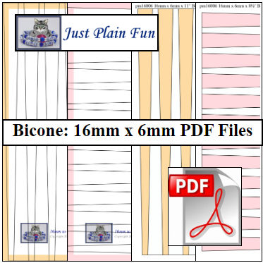 Paper Bead Templates, 16mm x 6mm strips