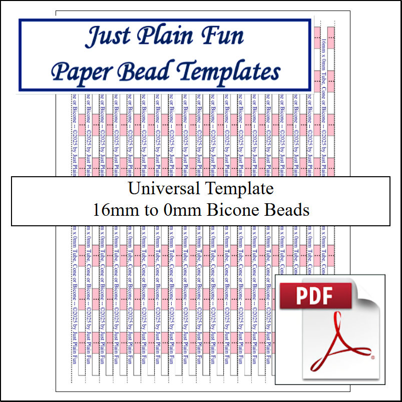 Paper Bead Cutting Guide Templates, 16mm to 0mm Strips Templates 16mm to 0mm Strips