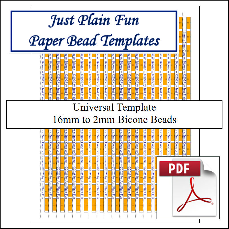Paper Bead Cutting Guide Templates, 16mm to 2mm Strips Templates 16mm to 2mm Strips