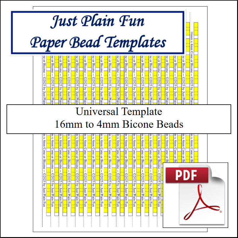 Paper Bead Cutting Guide Templates, 16mm to 4mm Strips Templates 16mm to 4mm Strips
