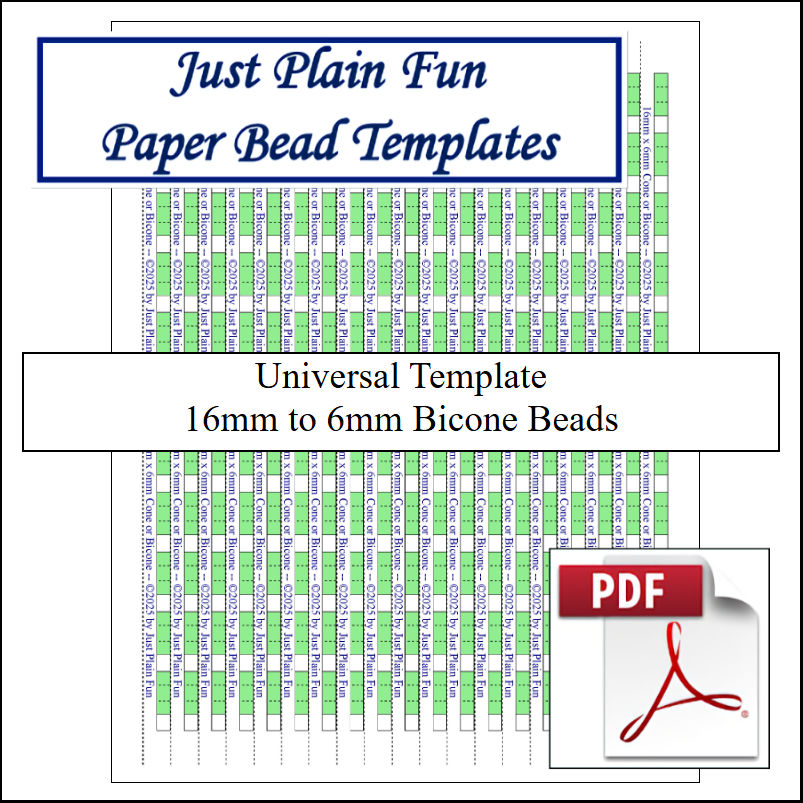 Paper Bead Cutting Guide Templates, 16mm to 6mm Strips Templates 16mm to 6mm Strips