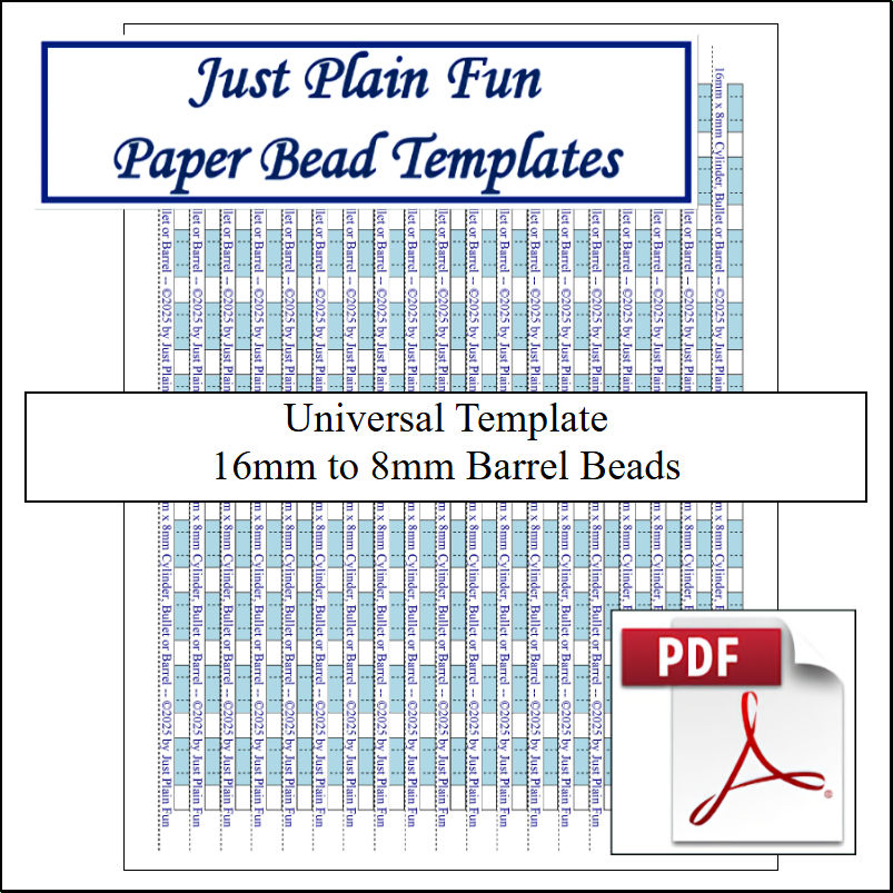 Paper Bead Cutting Guide Templates, 16mm to 8mm Strips Templates 16mm to 8mm Strips