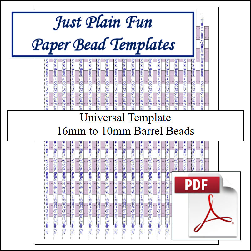 Paper Bead Cutting Guide Templates, 16mm to 10mm Strips Templates 16mm to 10mm Strips