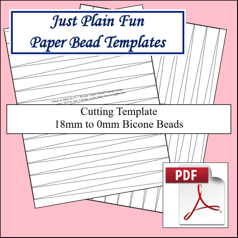 Paper Bead Cutting Templates, 18mm to 0mm Strips Templates 18mm to 0mm Strips