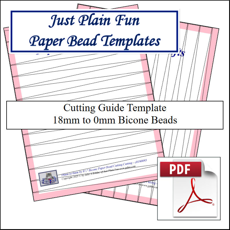 Paper Bead Cutting Guide Templates, 18mm to 0mm Strips Templates 18mm to 0mm Strips