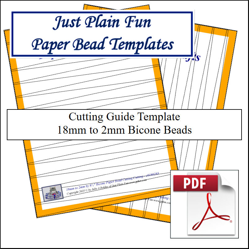 Paper Bead Cutting Guide Templates, 18mm to 2mm Strips Templates 18mm to 2mm Strips