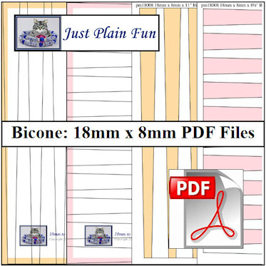 Bicone: 18mm x 8mm Paper Bead Templates