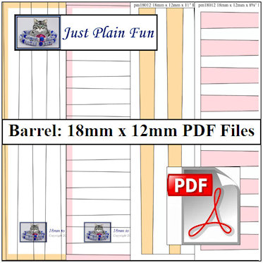 Barrel: 18mm x 12mm Paper Bead Templates