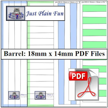 Barrel: 18mm x 14mm Paper Bead Templates