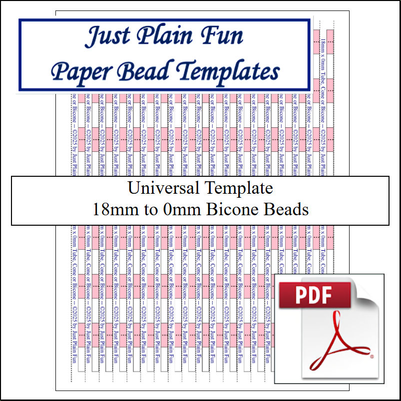 Paper Bead Cutting Guide Templates, 18mm to 0mm Strips Templates 18mm to 0mm Strips