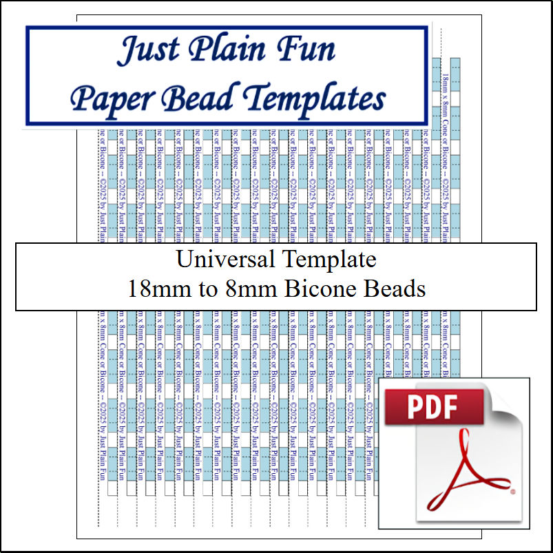 Paper Bead Cutting Guide Templates, 18mm to 8mm Strips Templates 18mm to 8mm Strips