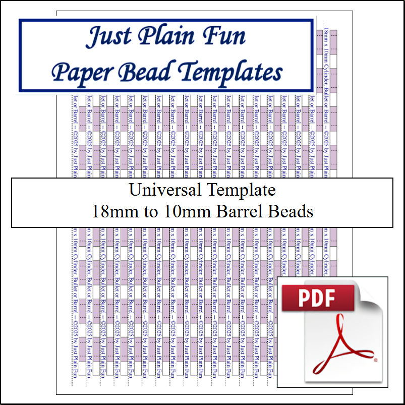 Paper Bead Cutting Guide Templates, 18mm to 10mm Strips Templates 18mm to 10mm Strips