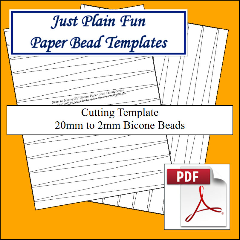 Paper Bead Cutting Templates, 20mm to 2mm Strips Templates 20mm to 2mm Strips