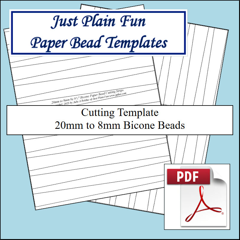 Paper Bead Cutting Templates, 20mm to 8mm Strips Templates 20mm to 8mm Strips