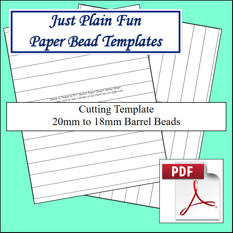 Paper Bead Cutting Templates, 20mm to 18mm Strips Templates 20mm to 18mm Strips