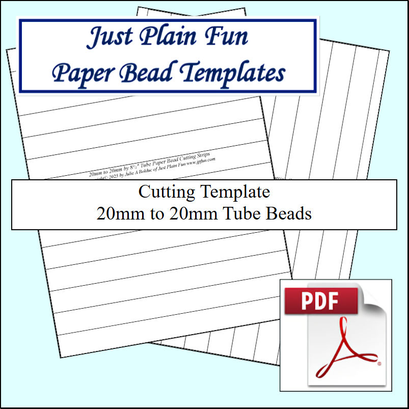 Paper Bead Cutting Templates, 20mm to 20mm Strips Templates 20mm to 20mm Strips