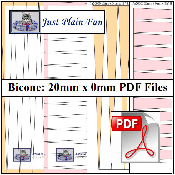 Bicone: 20mm x 0mm Paper Bead Templates