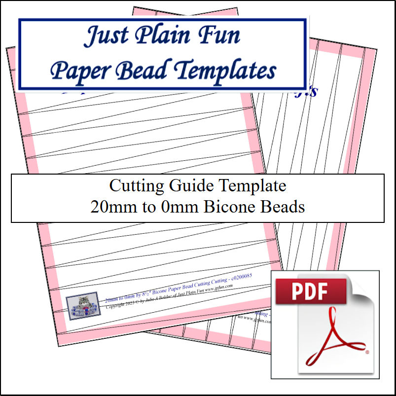 Paper Bead Cutting Guide Templates, 20mm to 0mm Strips Templates 20mm to 0mm Strips