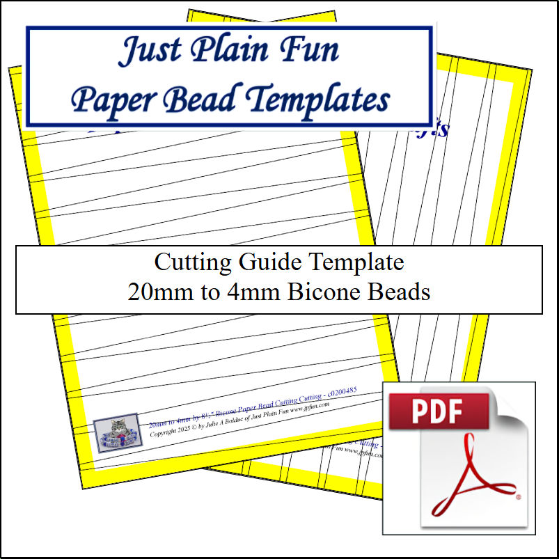 Paper Bead Cutting Guide Templates, 20mm to 4mm Strips Templates 20mm to 4mm Strips