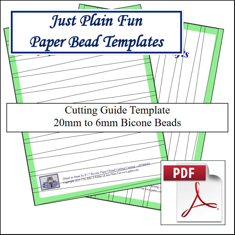 Paper Bead Cutting Guide Templates, 20mm to 6mm Strips Templates 20mm to 6mm Strips