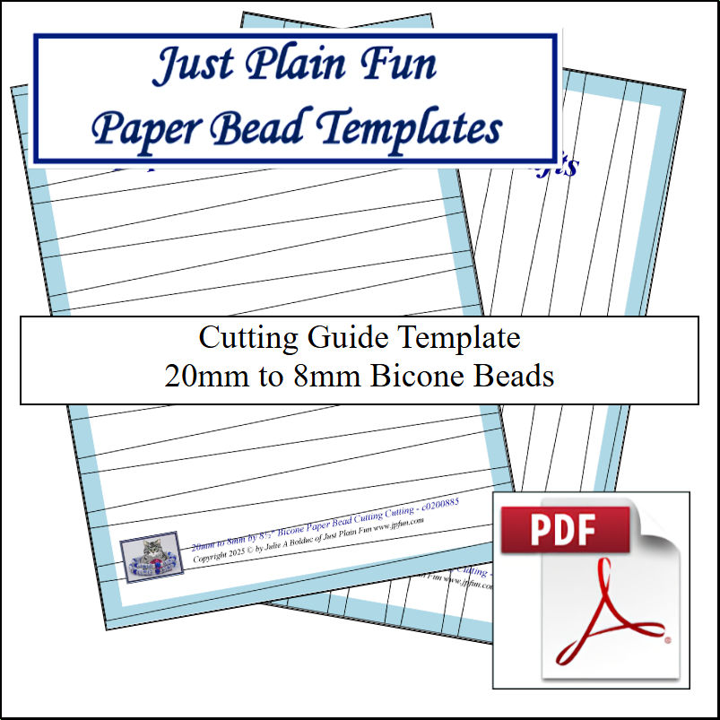 Paper Bead Cutting Guide Templates, 20mm to 8mm Strips Templates 20mm to 8mm Strips