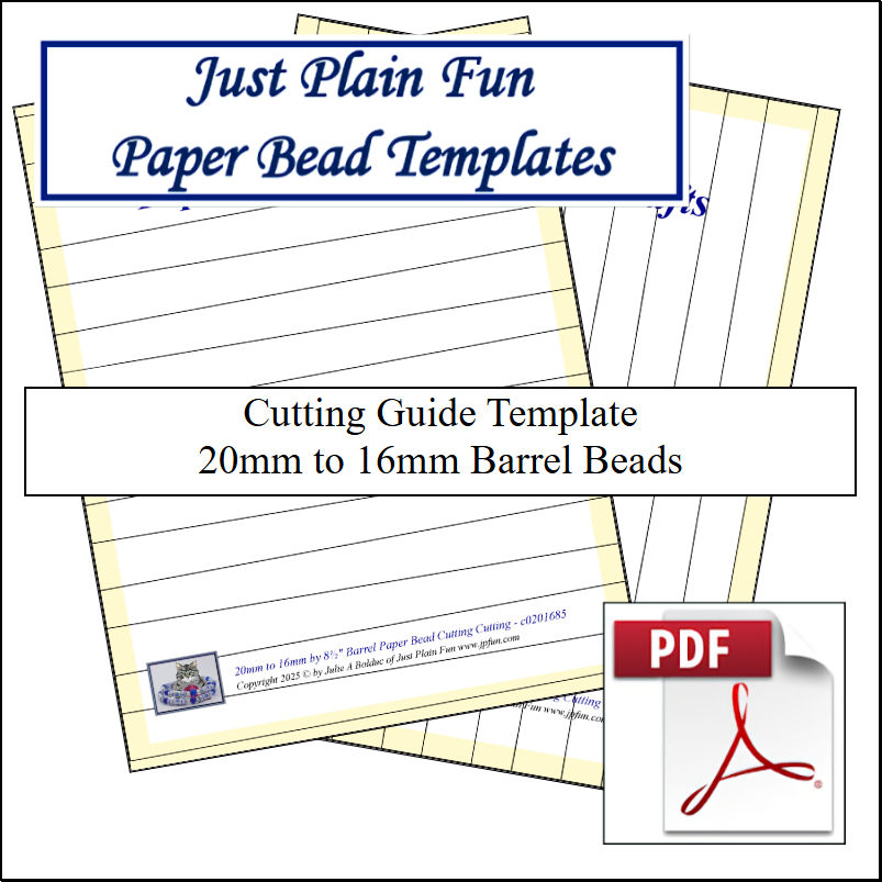 Paper Bead Cutting Guide Templates, 20mm to 16mm Strips Templates 20mm to 16mm Strips