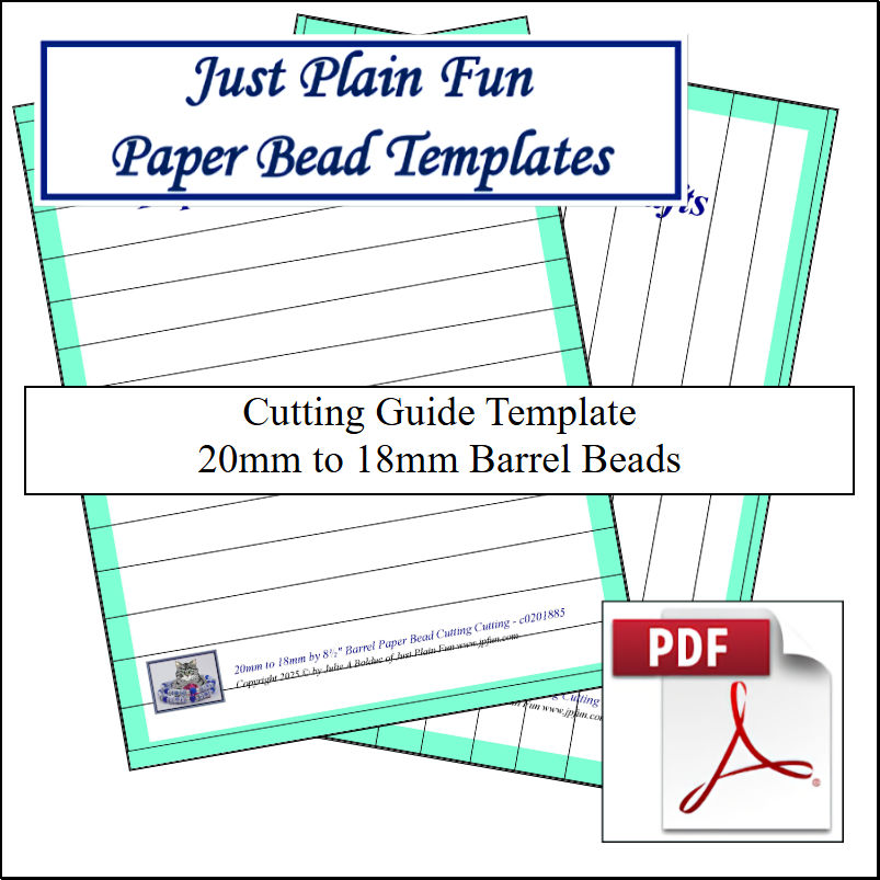 Paper Bead Cutting Guide Templates, 20mm to 18mm Strips Templates 20mm to 18mm Strips