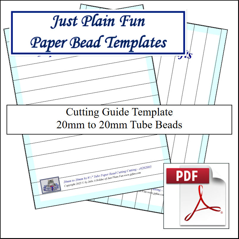 Paper Bead Cutting Guide Templates, 20mm to 20mm Strips Templates 20mm to 20mm Strips