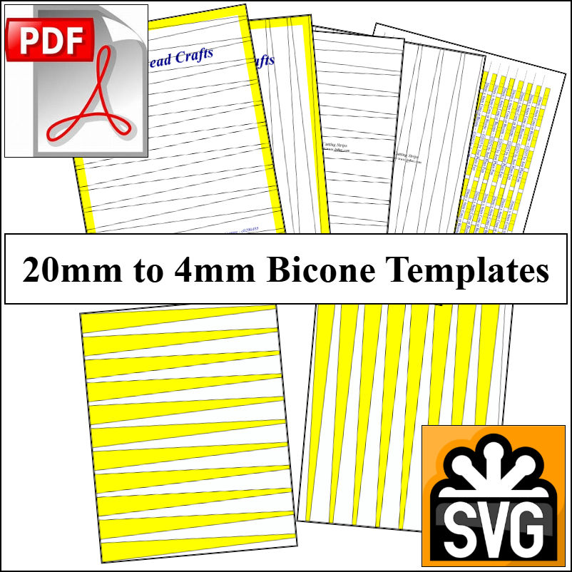 20mm x 4mm Paper Bead Templates