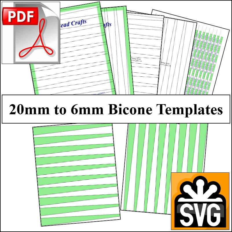 20mm x 6mm Paper Bead Templates