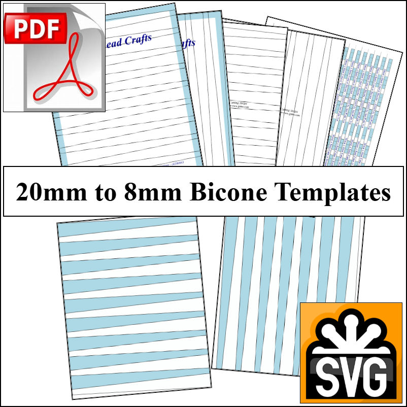 20mm x 8mm Paper Bead Templates