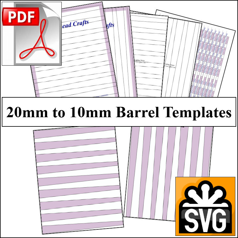 20mm x 10mm Paper Bead Templates