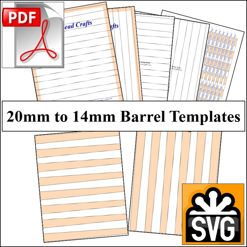 Templates 20mm to 14mm Strips