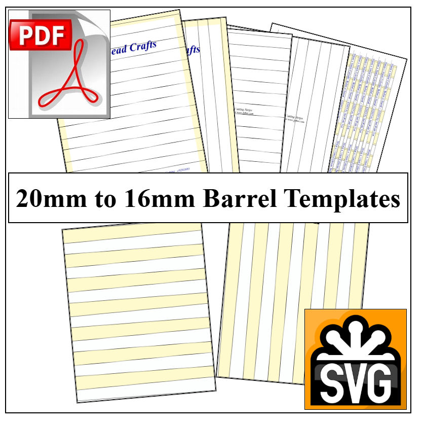 20mm x 16mm Paper Bead Templates