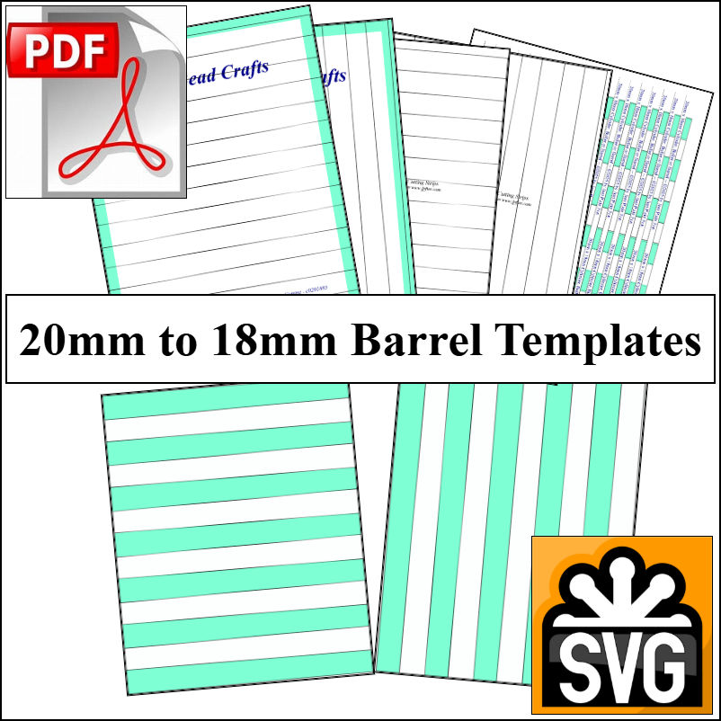 20mm x 18mm Paper Bead Templates