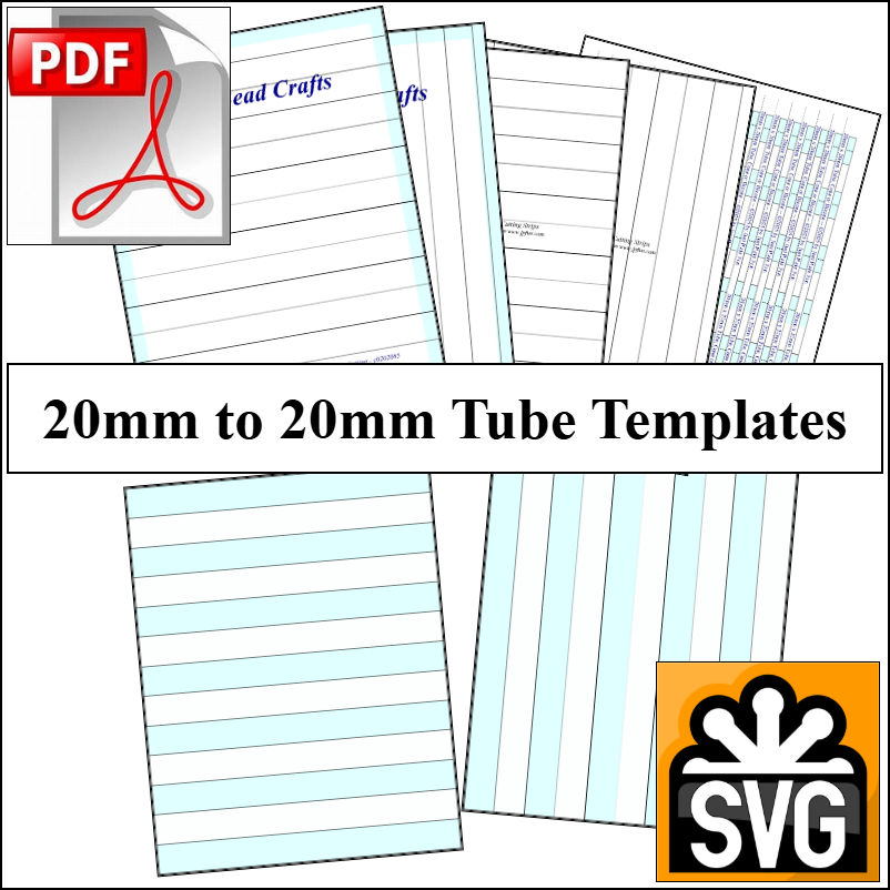 20mm x 20mm Paper Bead Templates