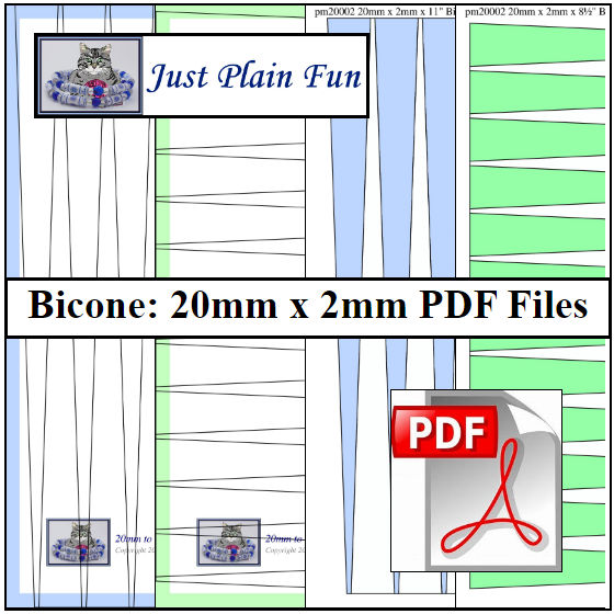 Paper Bead Templates, 20mm x 2mm strips