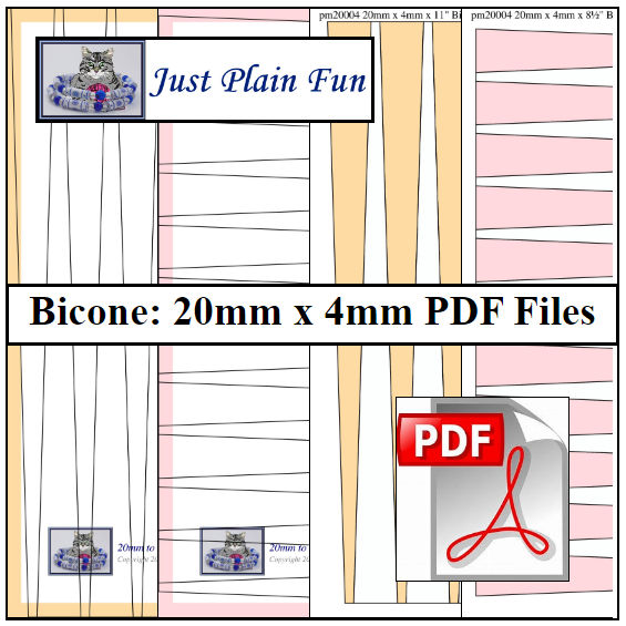 20mm x 4mm Paper Bead Templates